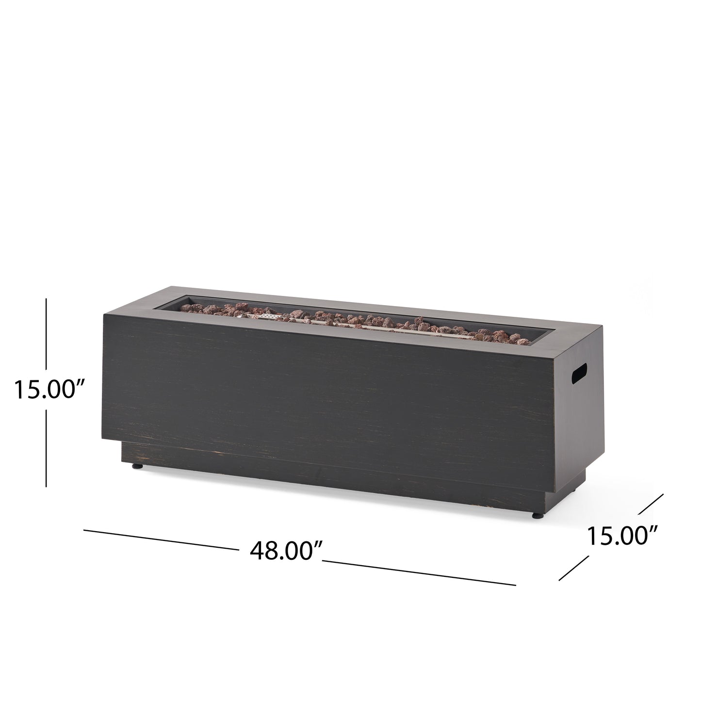Rectangular Iron Propane Fire Pit With Tank Holder