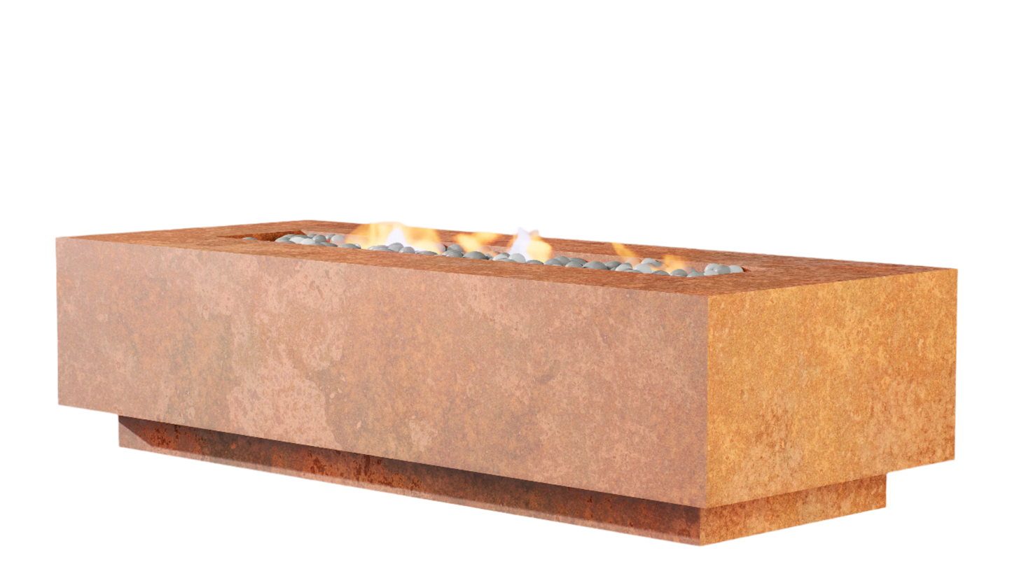 Incite-T 60"x24" Gas Fire-Pit in Rusted Steel