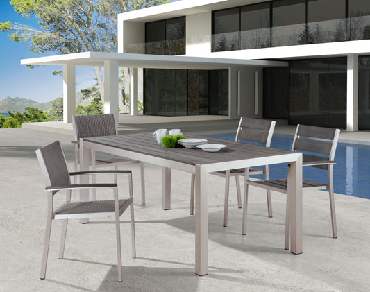 Metropolitan Dining Arm Chair Gray & Silver (Pack of 2)