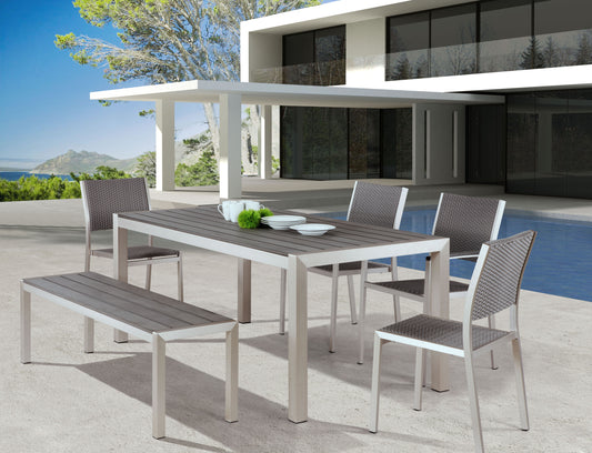 Metropolitan Armless Dining Chair Gray & Silver (Pack of 2)