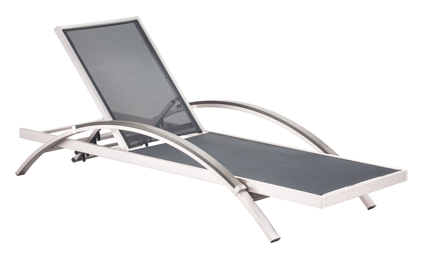 Metropolitan Chaise Lounge Gray & Silver