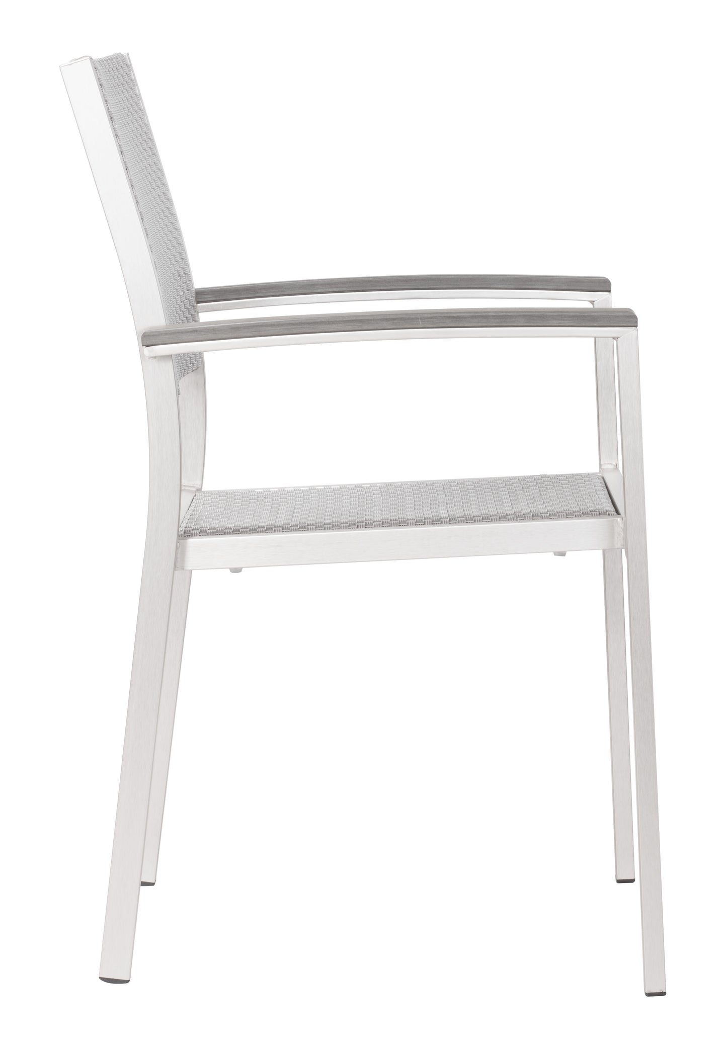 Metropolitan Dining Arm Chair Gray & Silver (Pack of 2)
