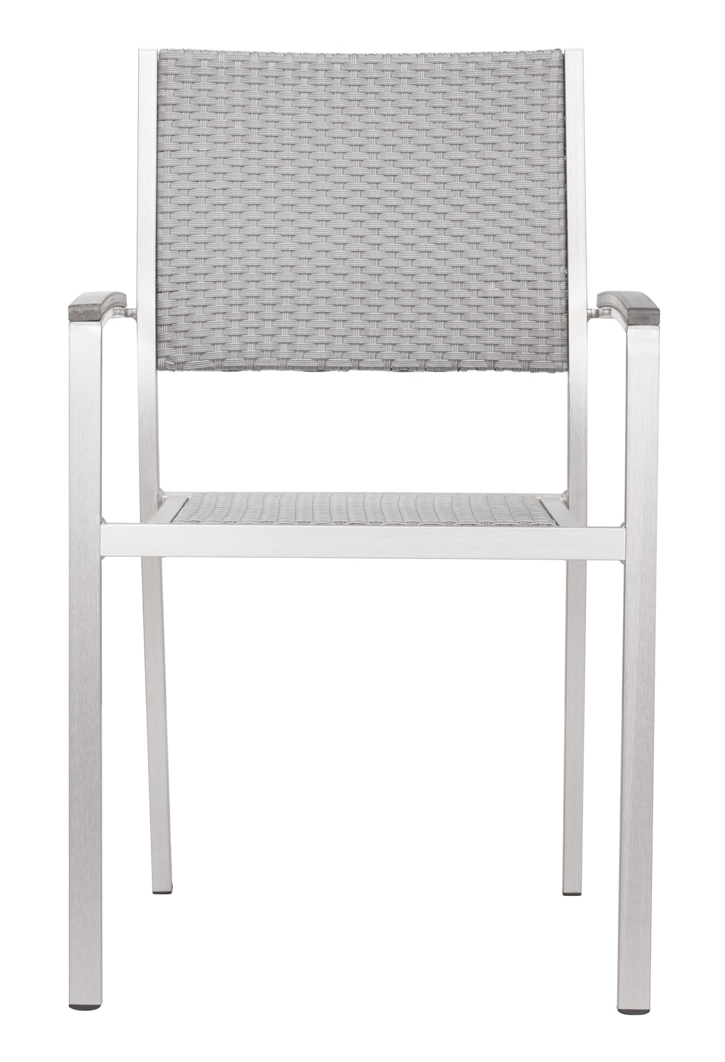 Metropolitan Dining Arm Chair Gray & Silver (Pack of 2)