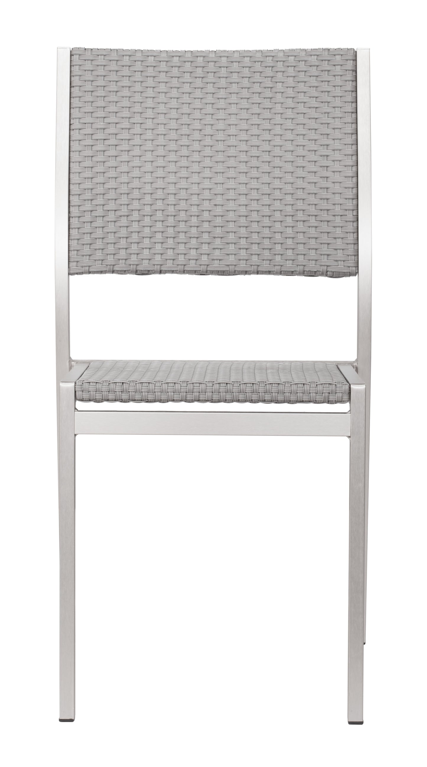 Metropolitan Armless Dining Chair Gray & Silver (Pack of 2)