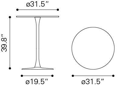 Soleil Bar Table Taupe