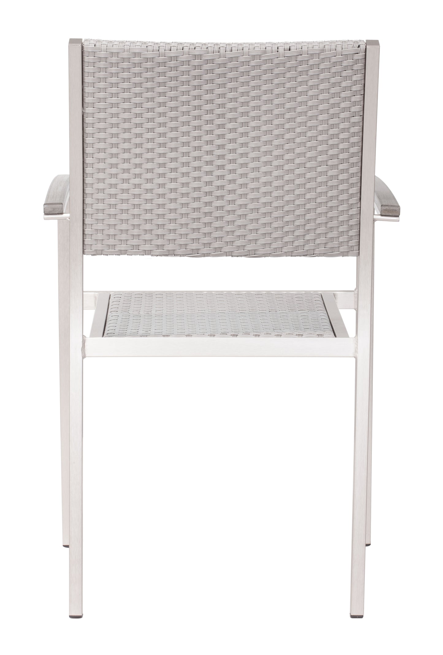Metropolitan Dining Arm Chair Gray & Silver (Pack of 2)