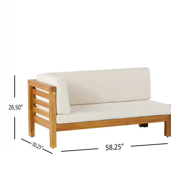 Oana Outdoor Wooden Sectional Set